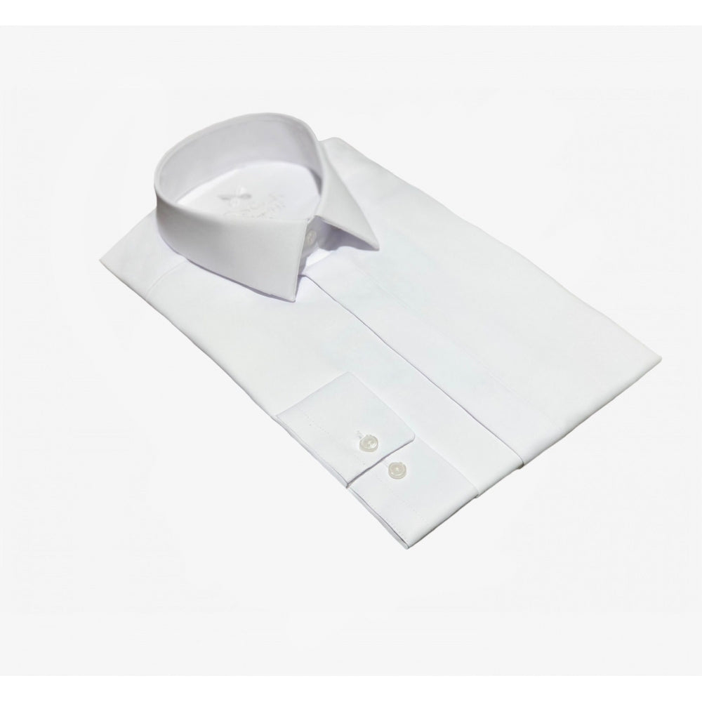 Weißes Hemd mit französischem Kragen und verdeckter Knopfleiste 550
